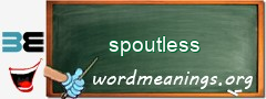 WordMeaning blackboard for spoutless